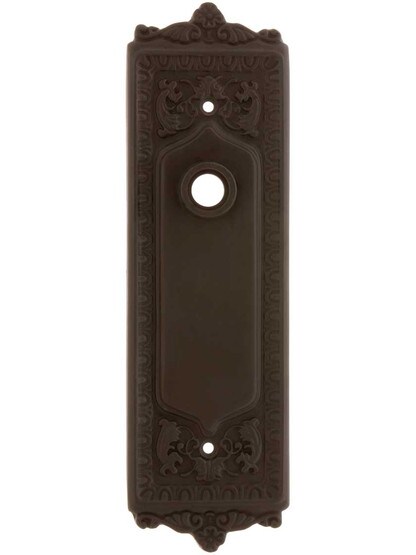 Egg and Dart Forged-Brass Back Plate in Oil-Rubbed Bronze.